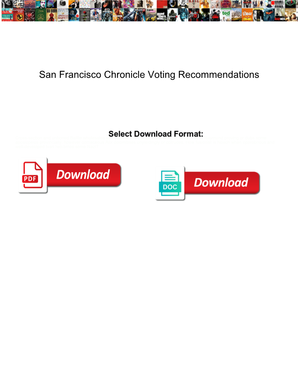 San Francisco Chronicle Voting Recommendations