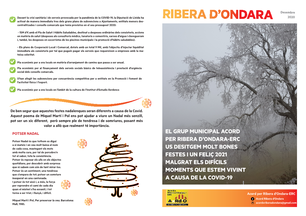 RIBERA D'ondara Desembre