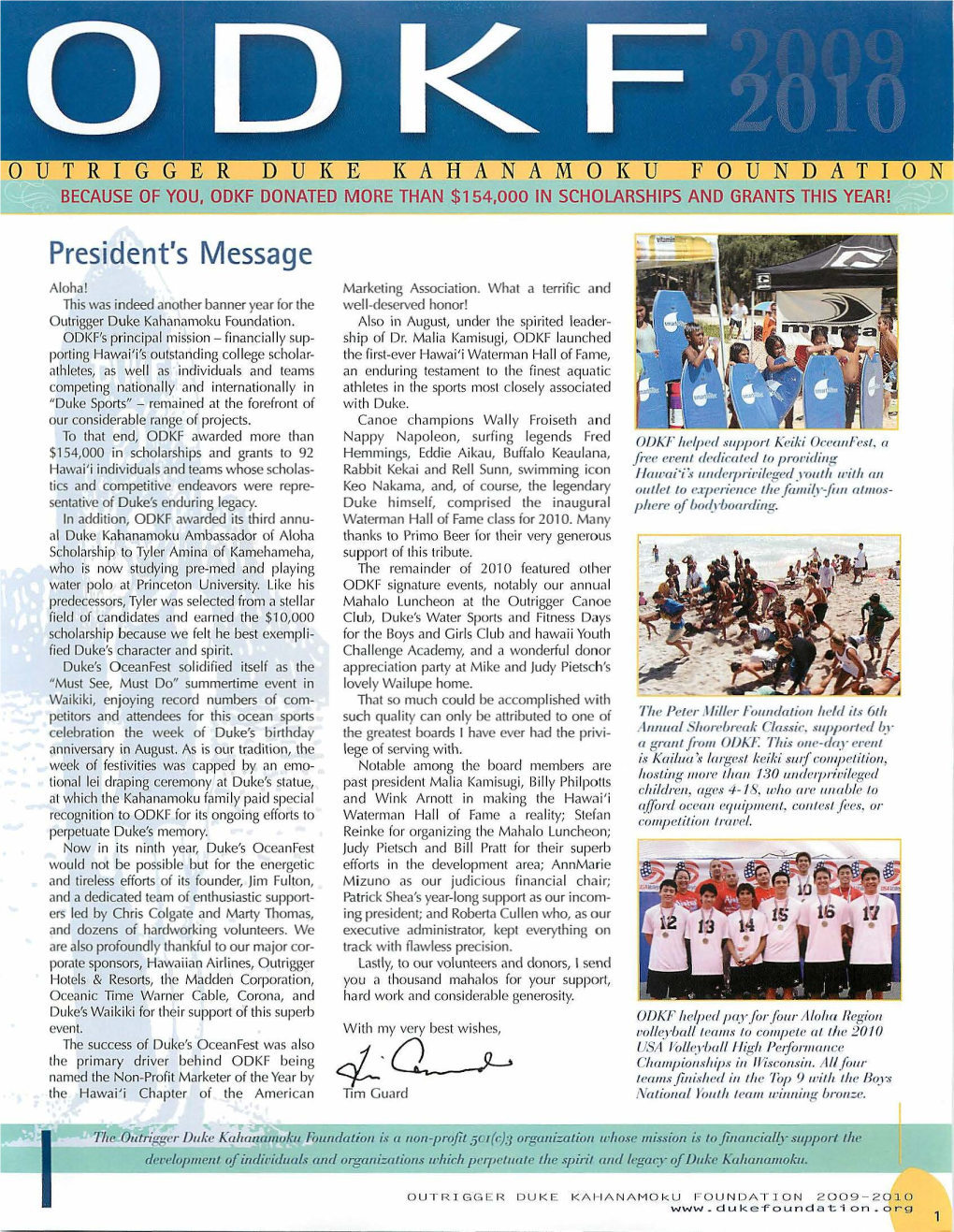 2009-2010 ODKF Annual Report