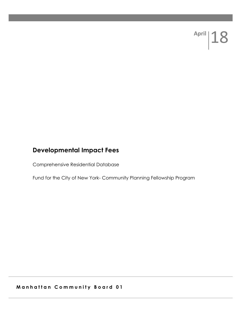 April 18 Developmental Impact Fees