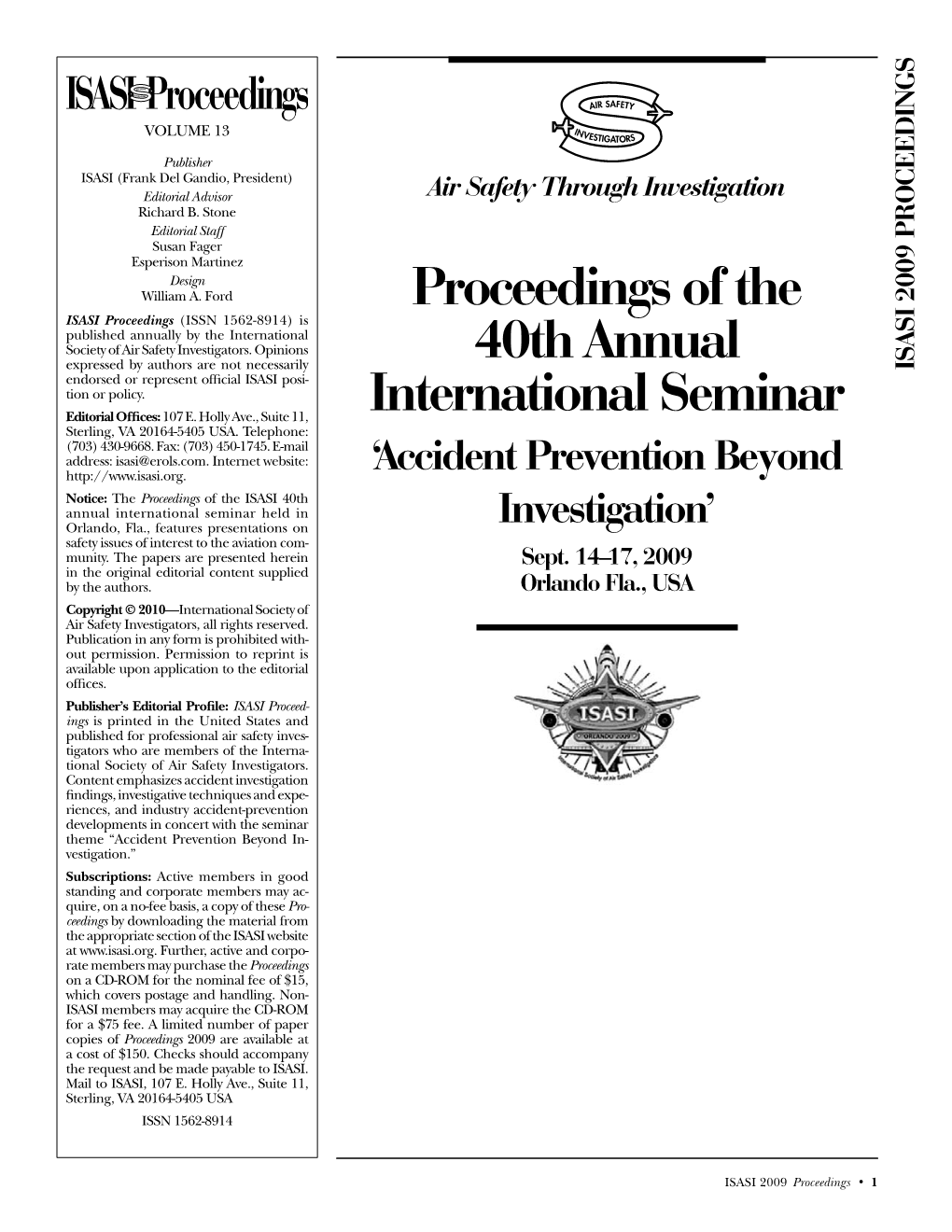 Proceedings of the 40Th Annual International Seminar