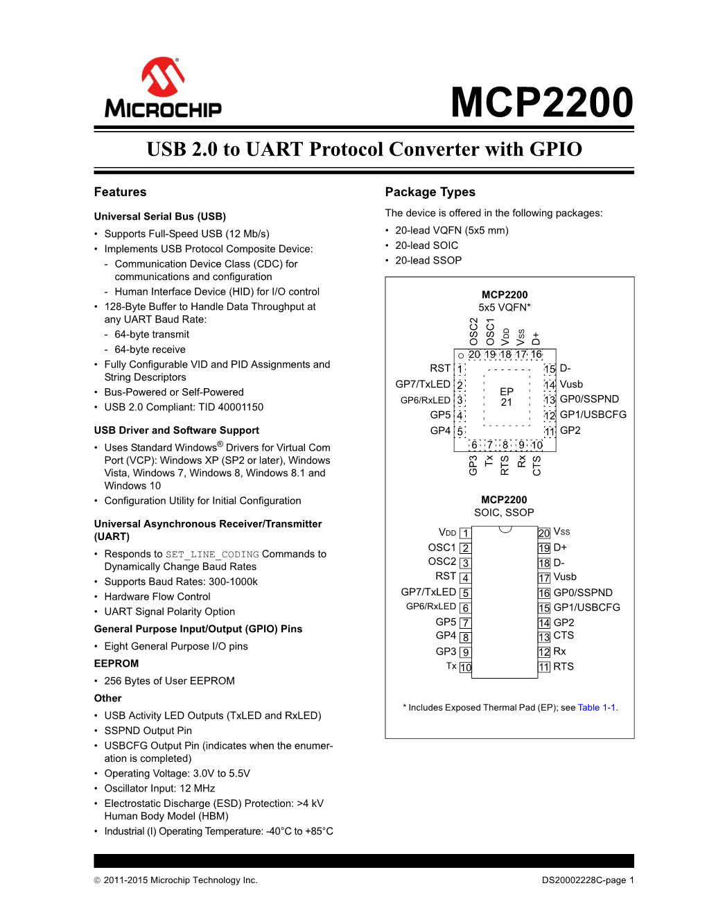 MCP2200 Data Sheet