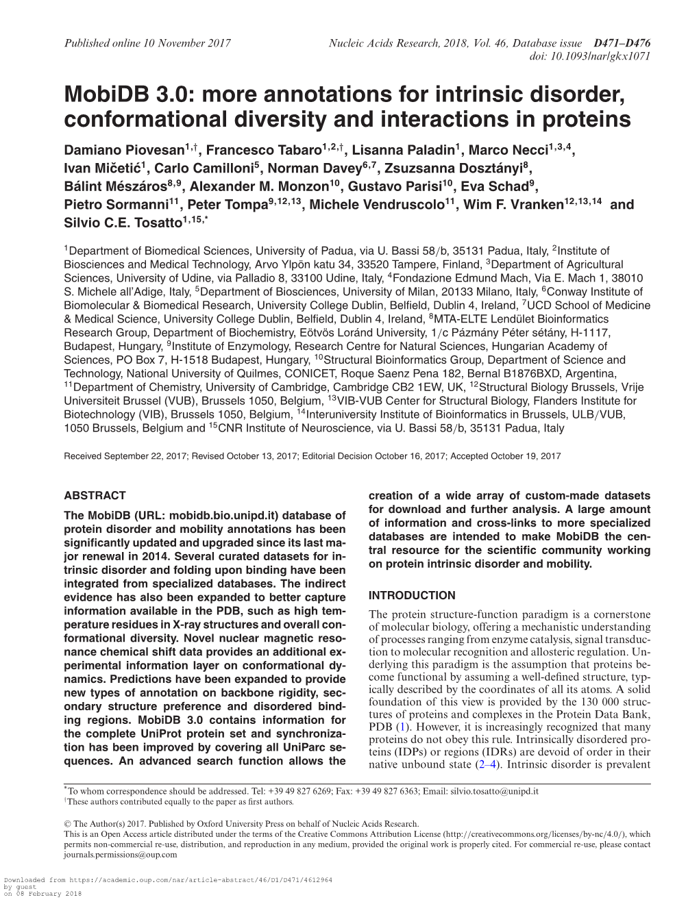 Mobidb 3.0: More Annotations for Intrinsic Disorder, Conformational