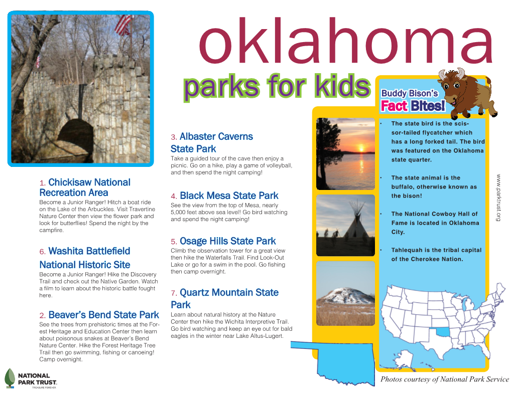 Oklahoma Parks for Kids Buddy Bison’S Fact Bites!