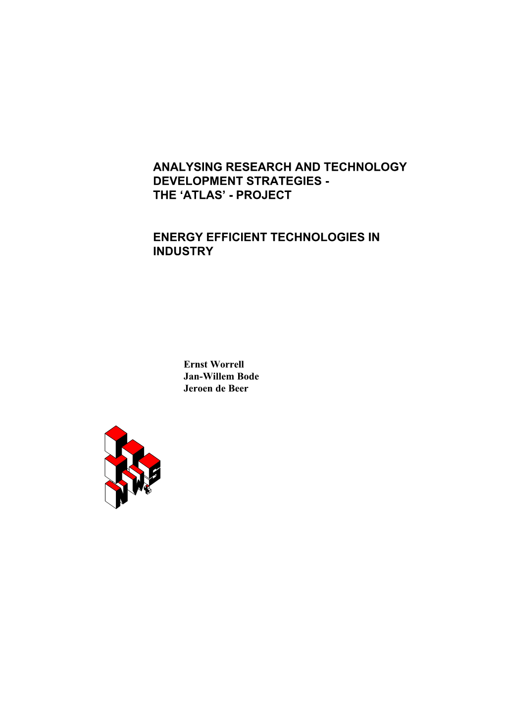 Analysing Research and Technology Development Strategies - the ‘Atlas’ - Project