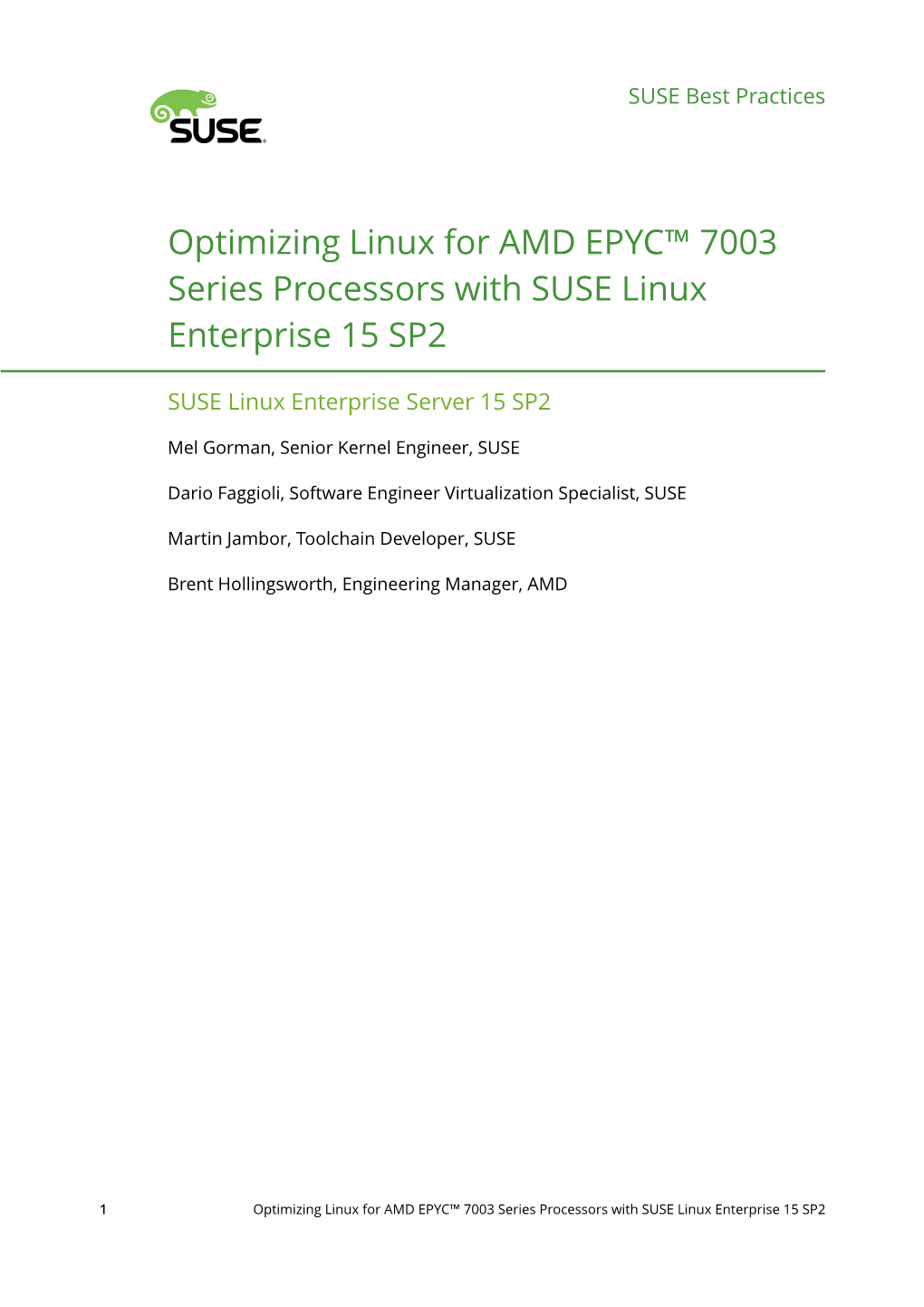 Optimizing Linux for AMD EPYC™ 7003 Series Processors with SUSE Linux Enterprise 15 SP2