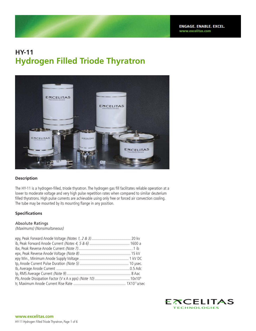 Hydrogen Filled Triode Thyratron