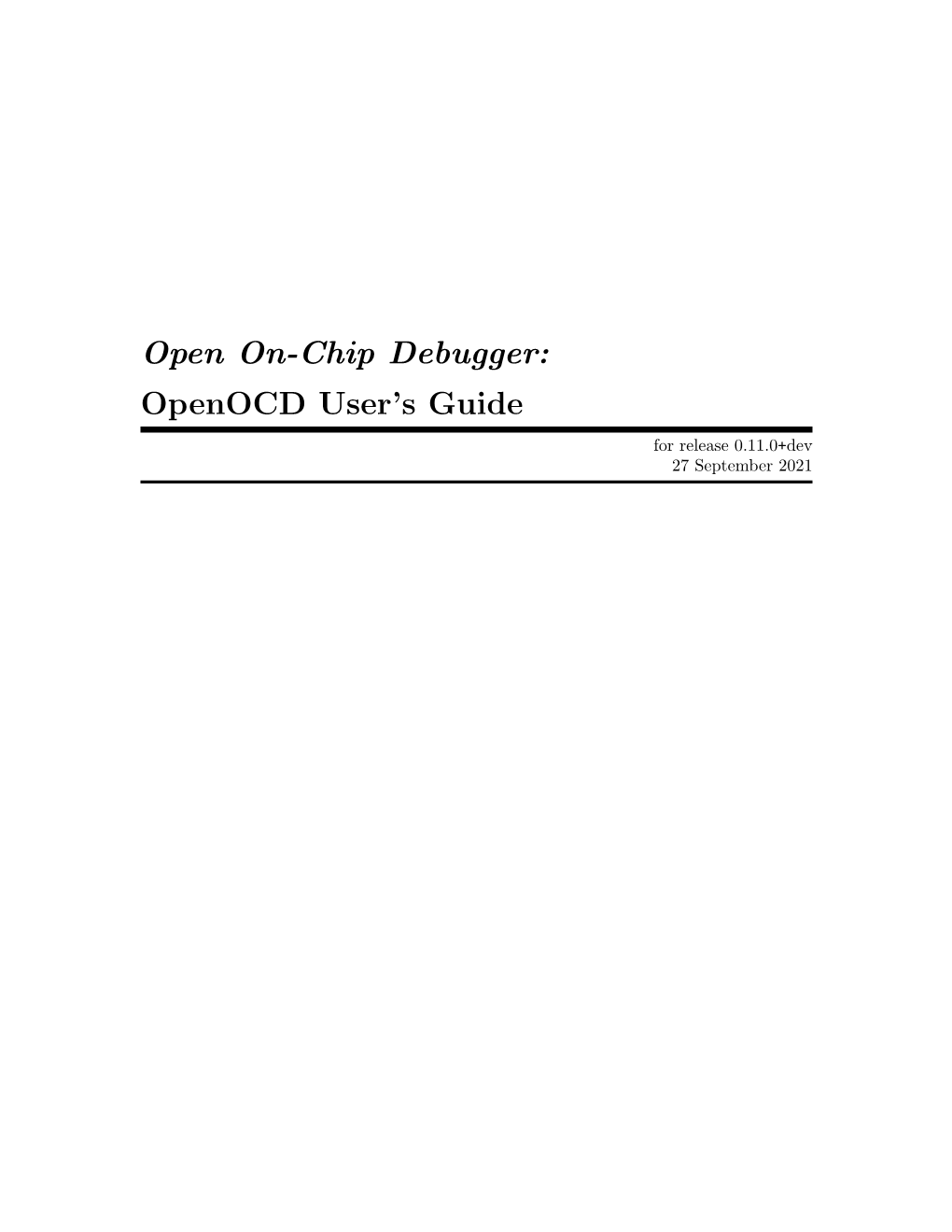Open On-Chip Debugger: Openocd User's Guide