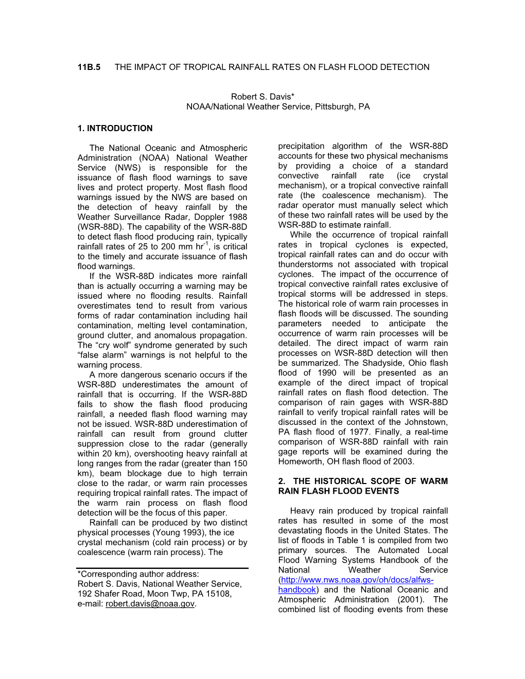 11B.5 the Impact of Tropical Rainfall Rates on Flash Flood Detection