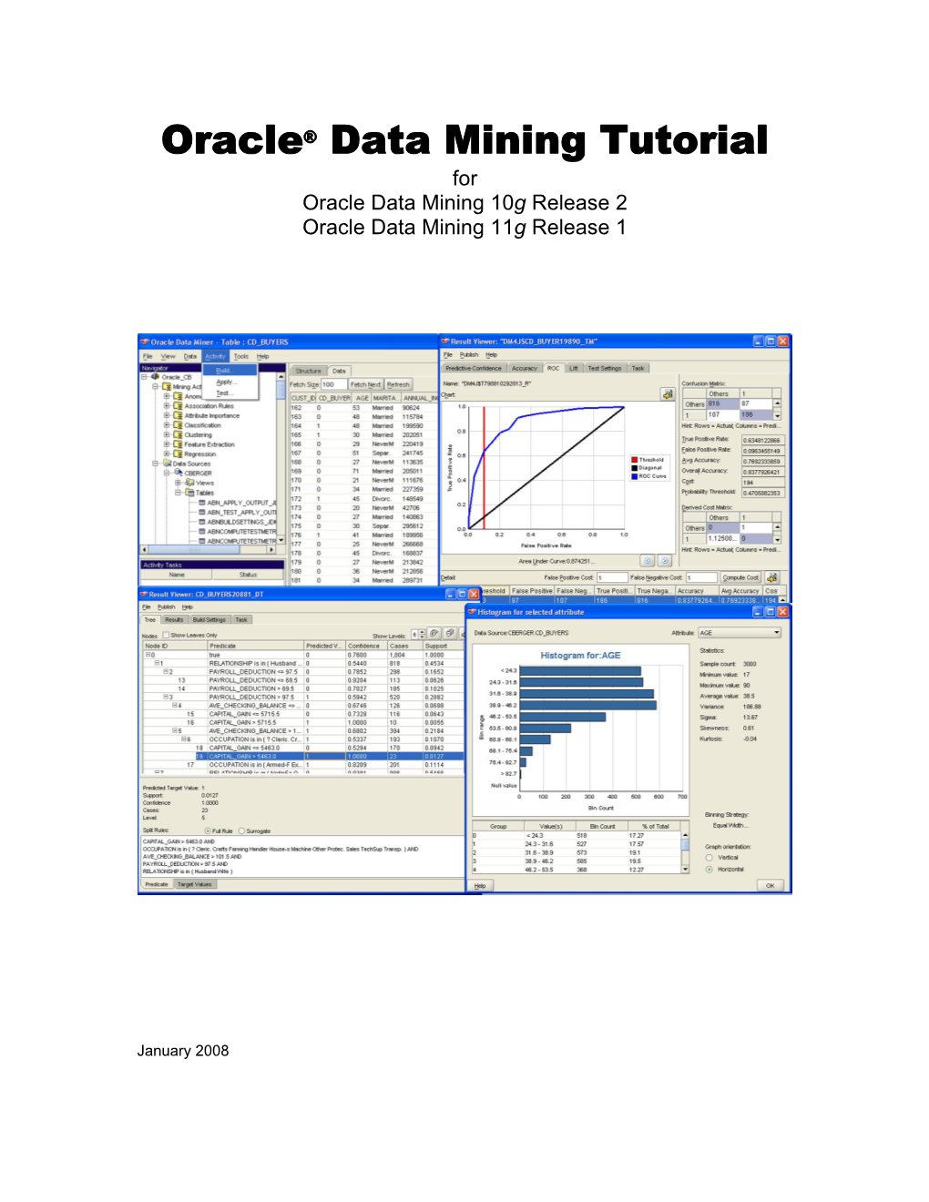 Oracle® Data Mining Tutorial for Oracle Data Mining 10G Release 2 Oracle Data Mining 11G Release 1