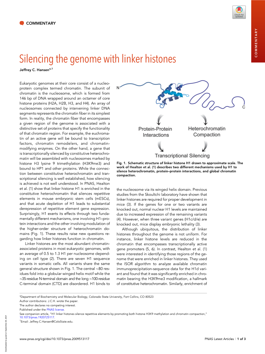 Silencing the Genome with Linker Histones COMMENTARY Jeffrey C