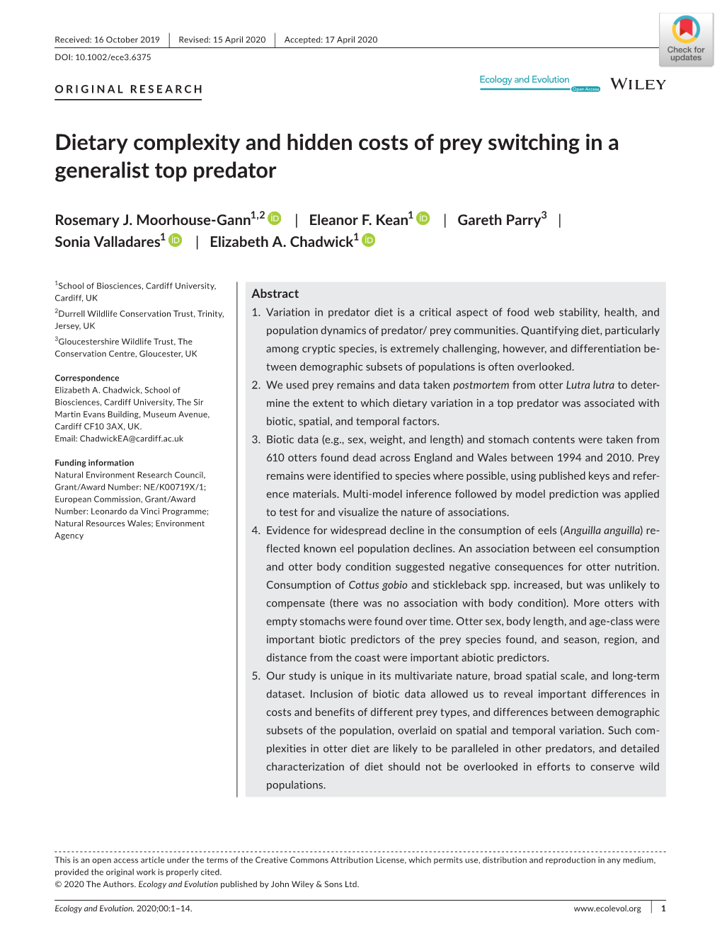 Dietary Complexity and Hidden Costs of Prey Switching in a Generalist Top Predator