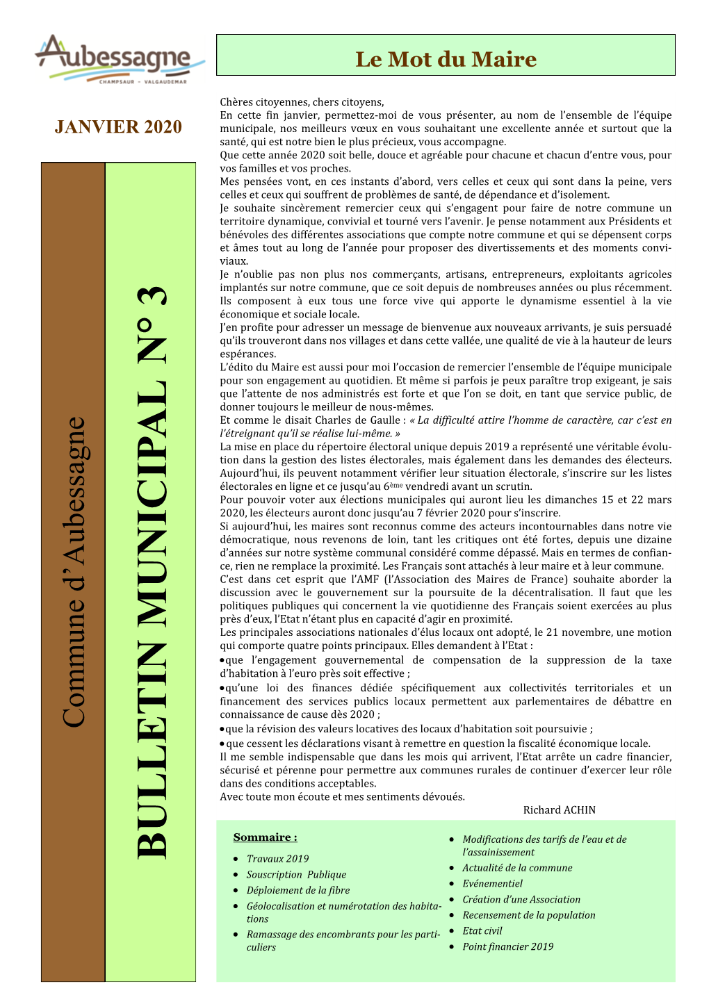 Bulletin Mun Icipal N° 3