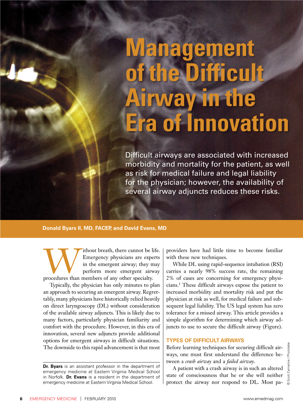 Management of the Difficult Airway in the Era of Innovation