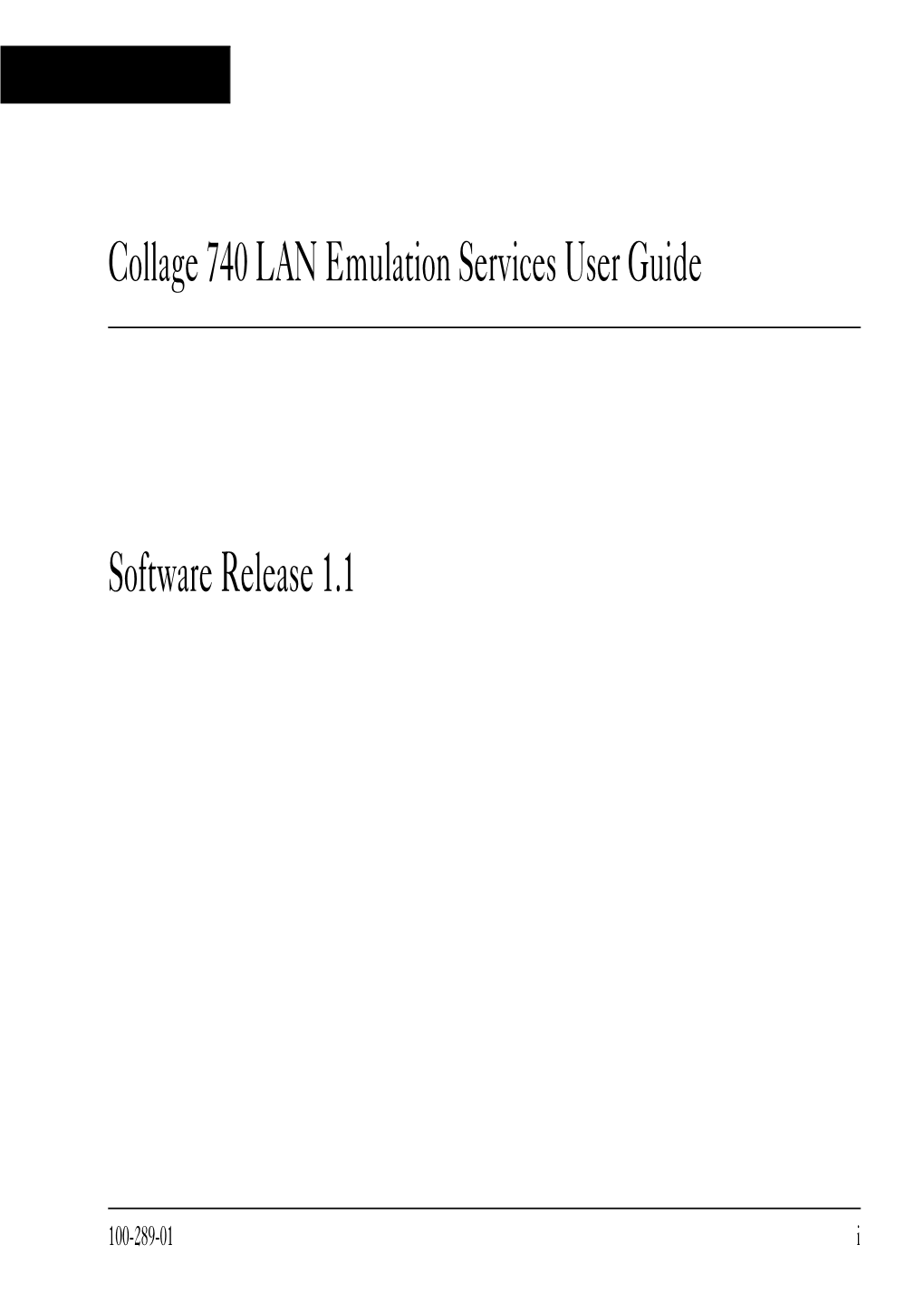 Collage 740 LAN Emulation Services User Guide