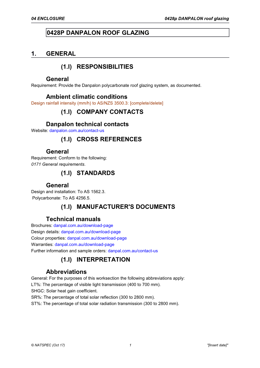 NATSPEC Template File s3