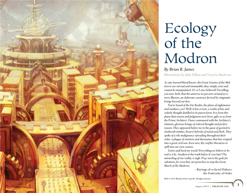 Ecology of the Modron by Brian R