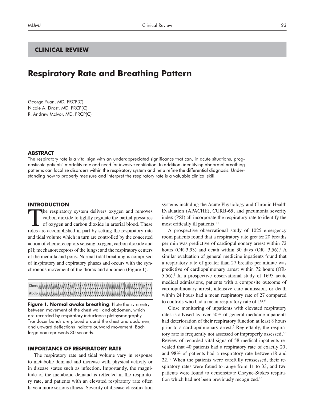 Respiratory Rate and Breathing Pattern