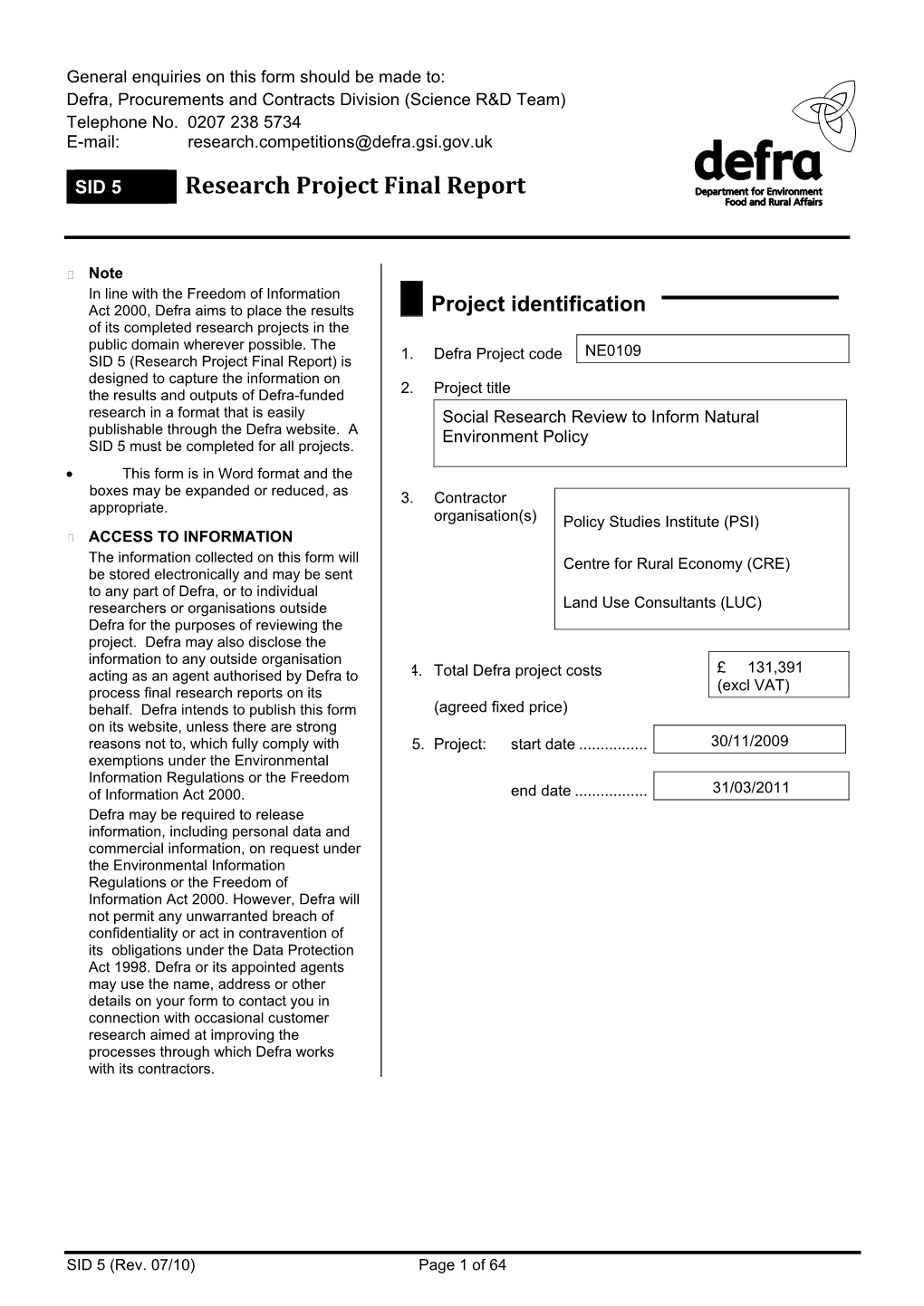 Research Project Final Report