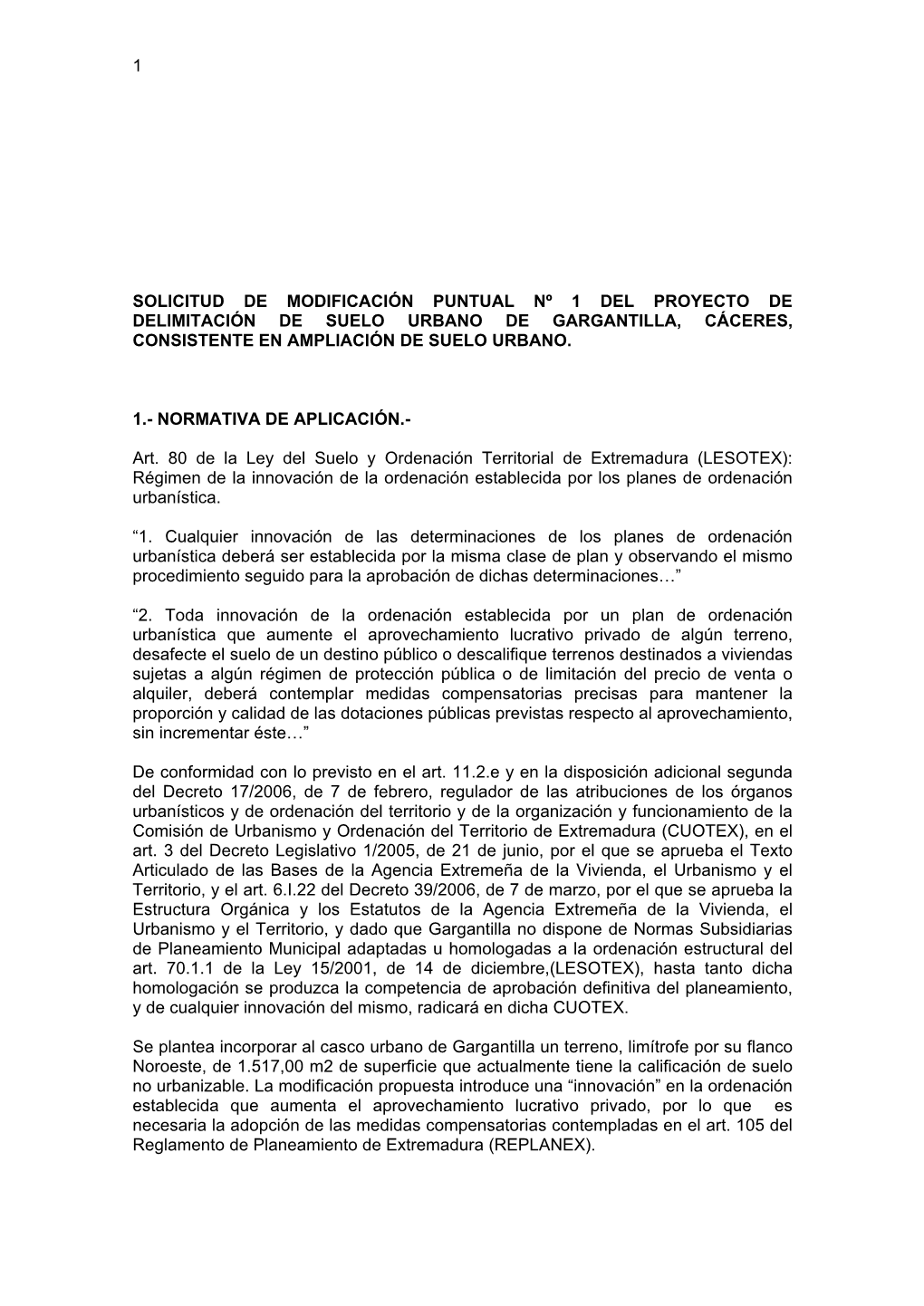 1 Solicitud De Modificación Puntual Nº 1 Del Proyecto