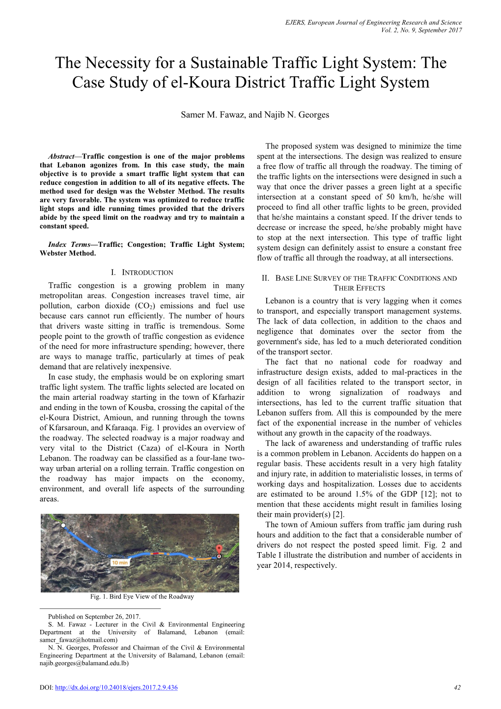 The Case Study of El-Koura District Traffic Light System