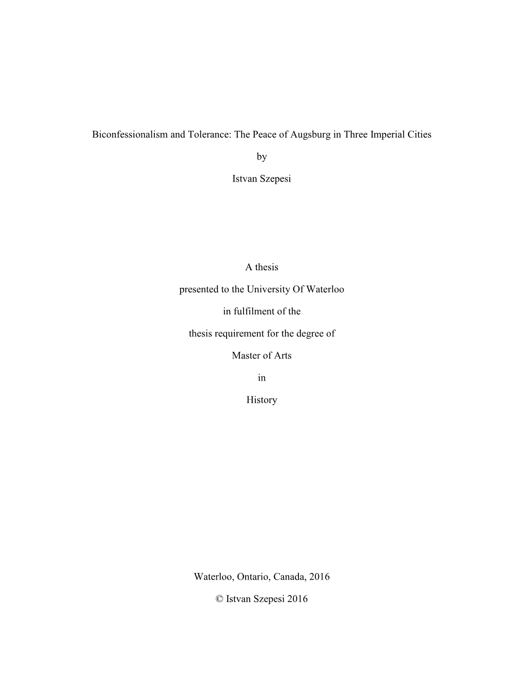 The Peace of Augsburg in Three Imperial Cities by Istvan Szepesi A