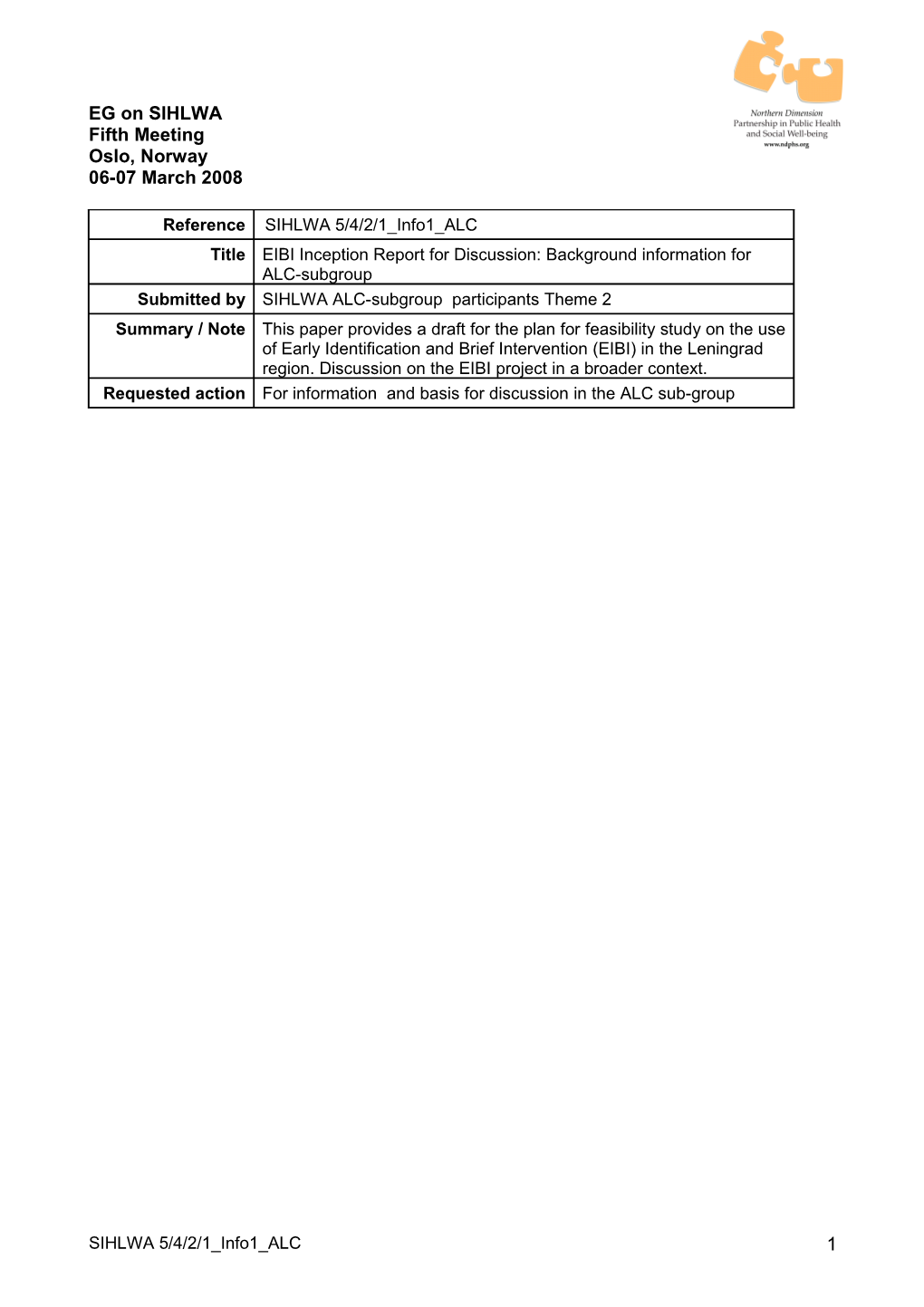 Feasibility of Hazardous & Harmful Use of Alcohol