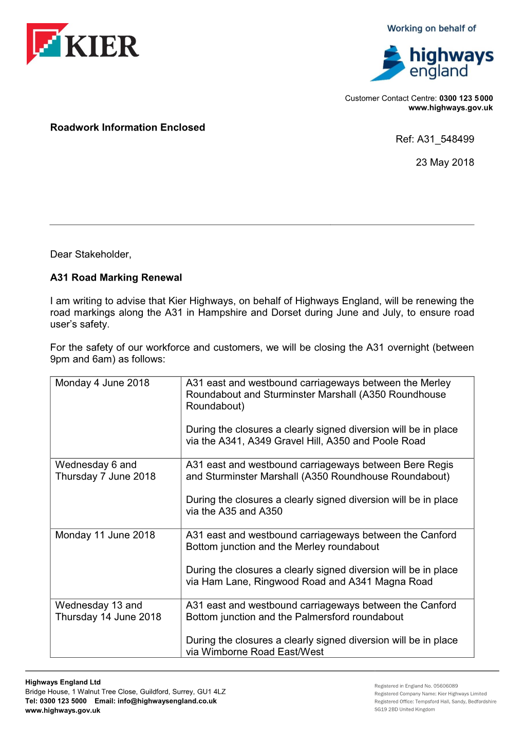 Highways England-Kier Letterhead