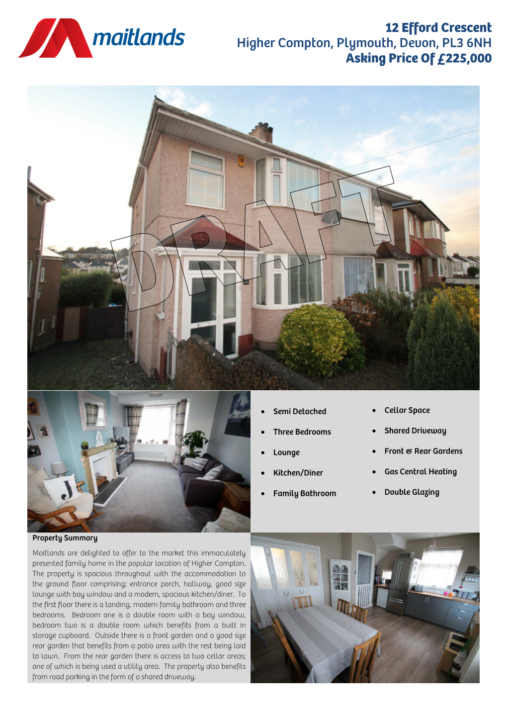 12 Efford Crescent Higher Compton, Plymouth, Devon, PL3 6NH Asking Price of £225,000