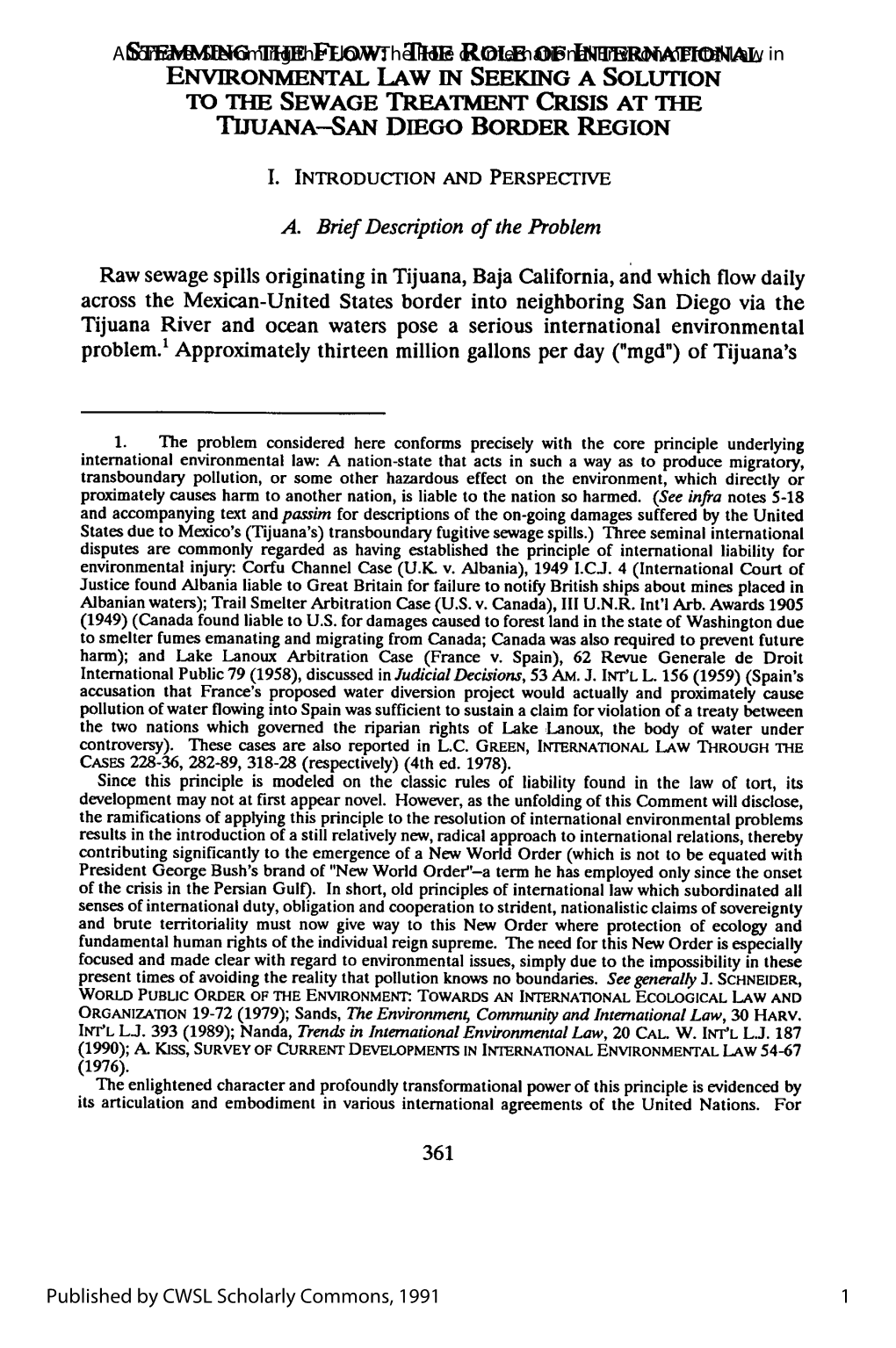 The Role of International Environmental Law in Seeking a Solution to the Sewage Treatment Crisis at the Tijua