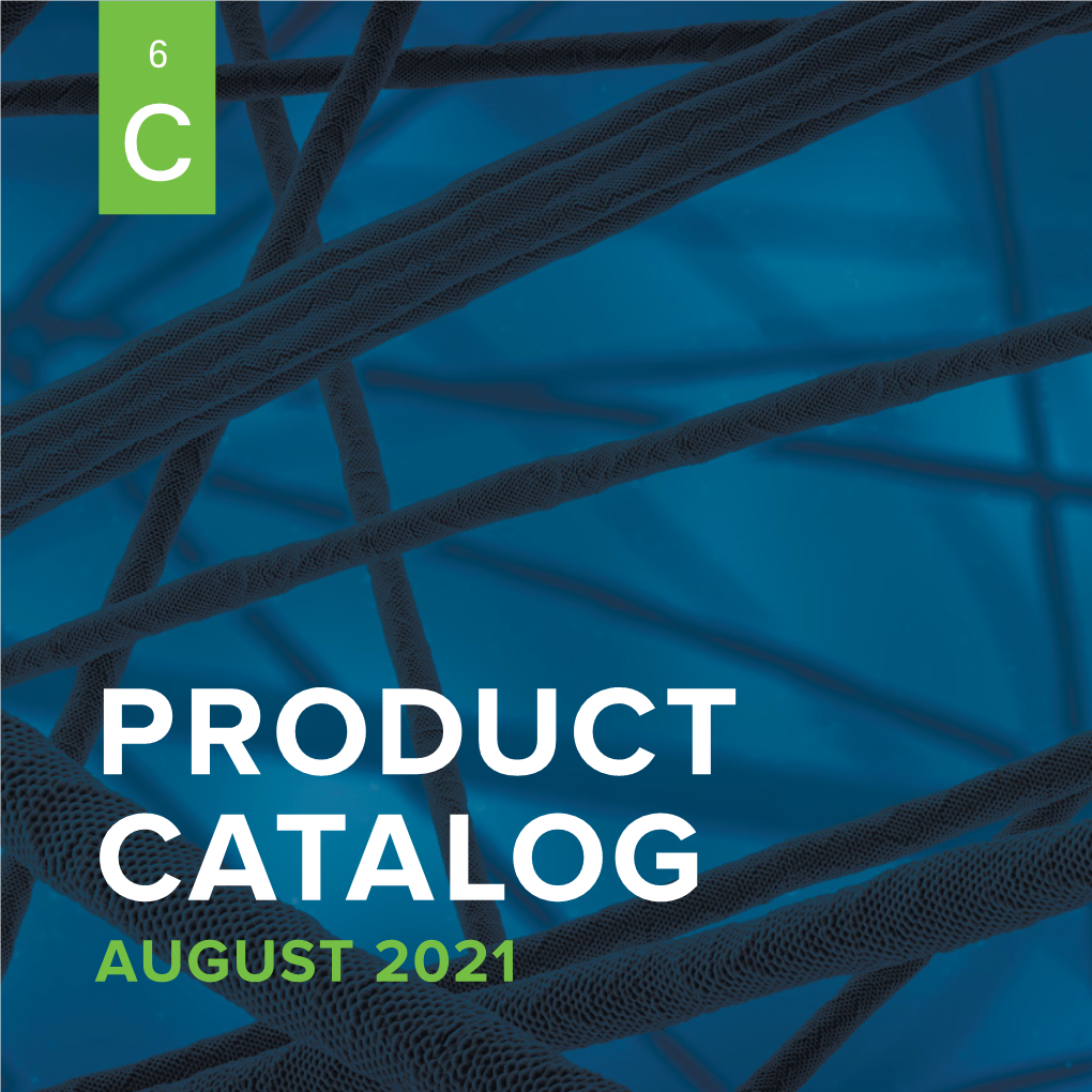 Product Catalog August 2021 Table of Contents