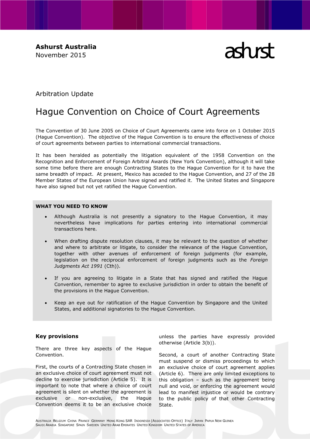 Hague Convention on Choice of Court Agreements