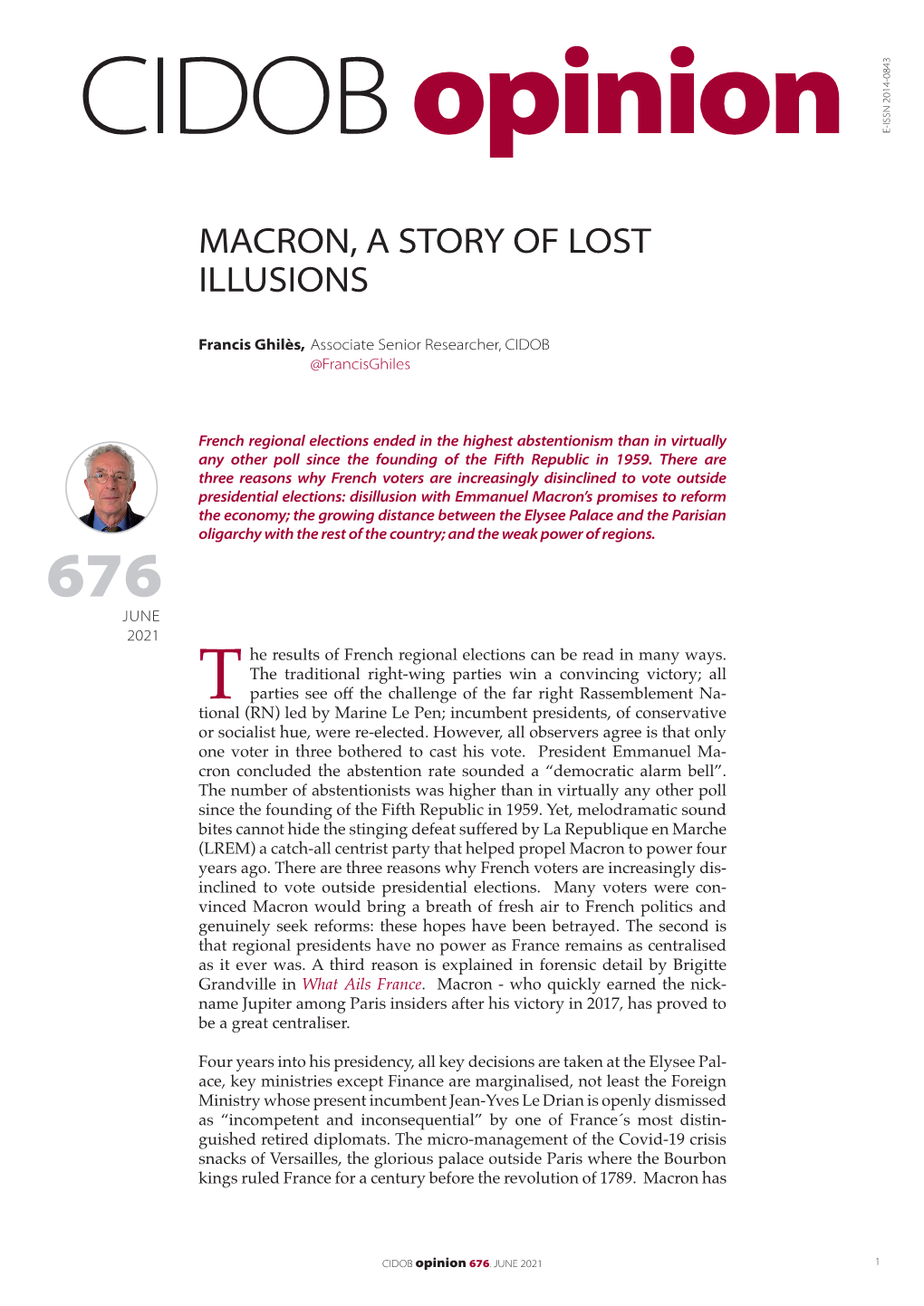 Macron, a Story of Lost Illusions