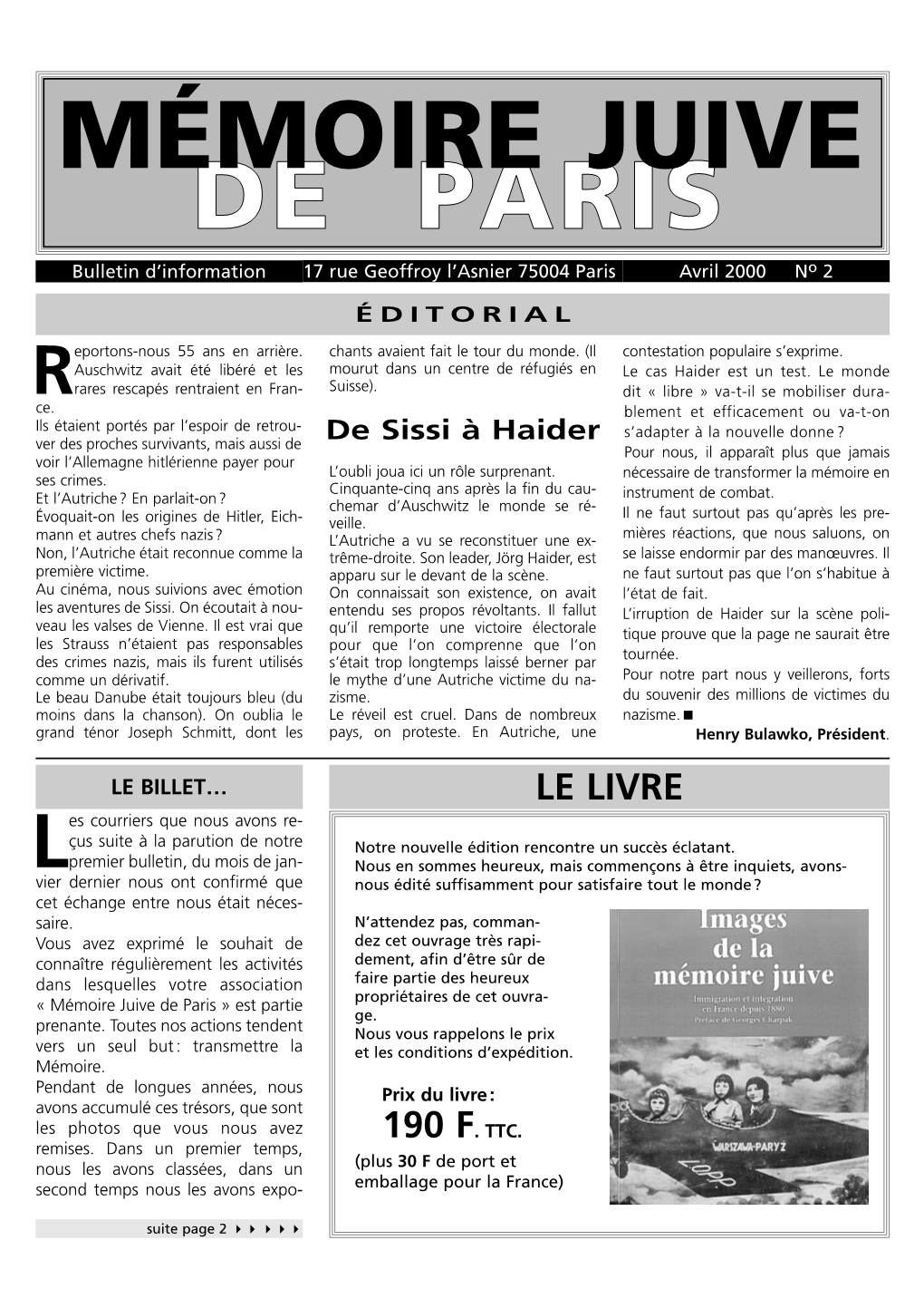 Bulletin D'information N° 2