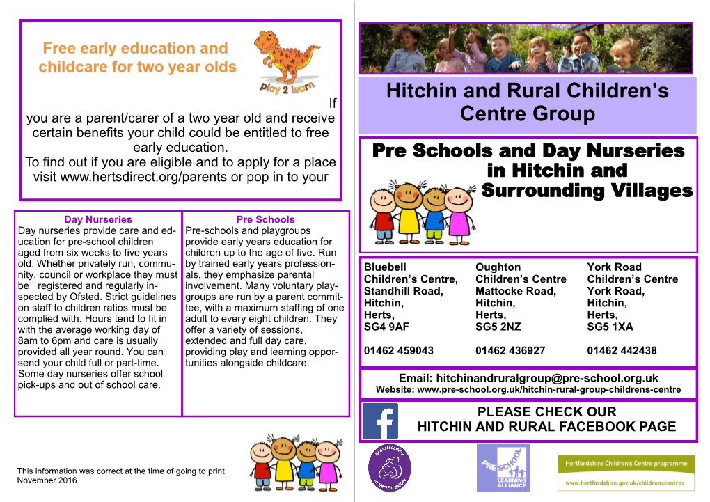 Hitchin and Rural Children's Centre Group