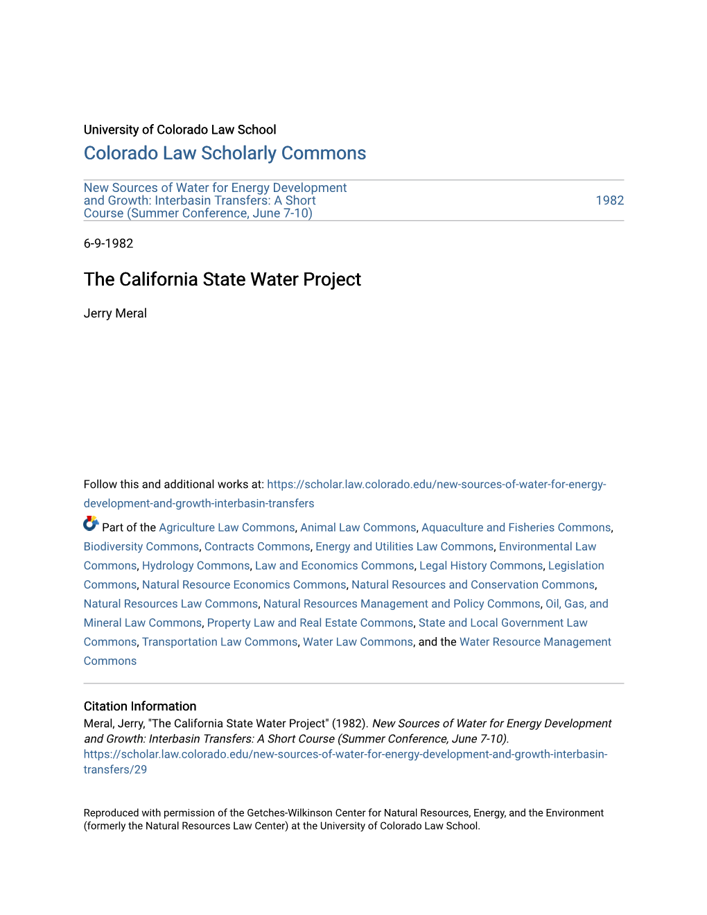The California State Water Project