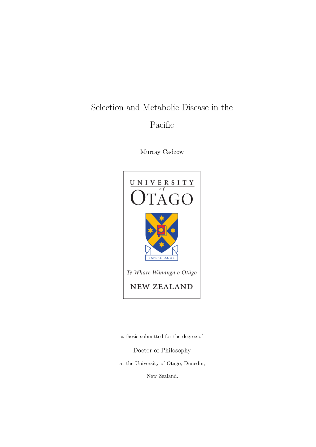 Selection and Metabolic Disease in the Pacific