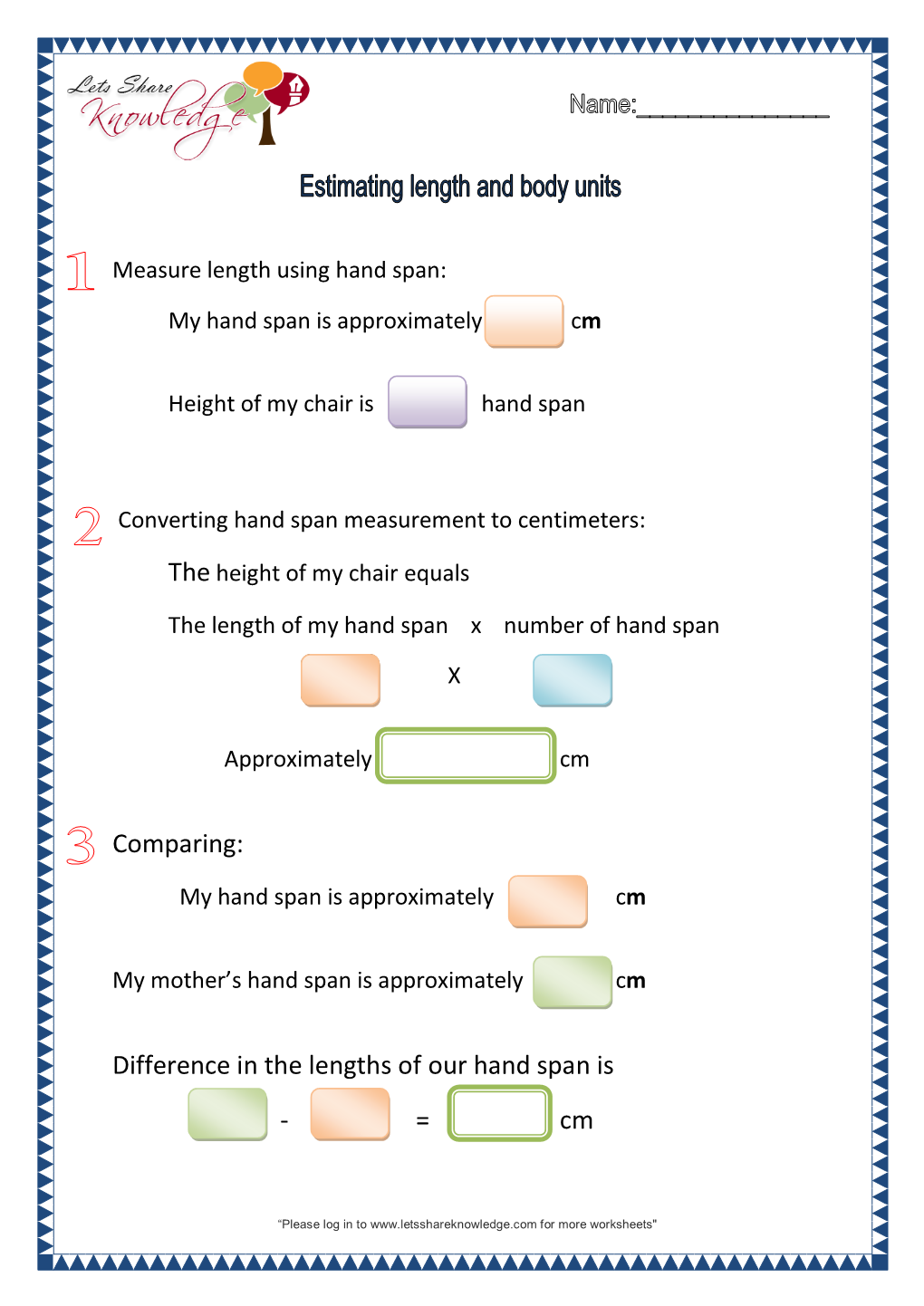 Measure Length Using Hand Span