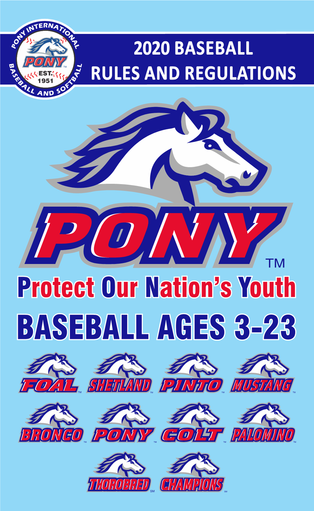 2020 PONY Baseball Rulebook