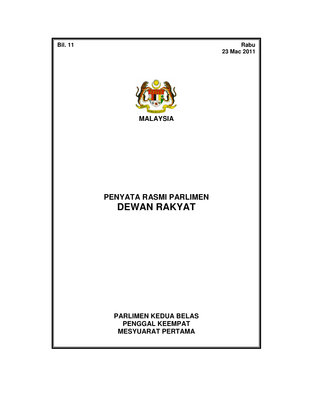 Penyata Rasmi Parlimen Dewan Rakyat