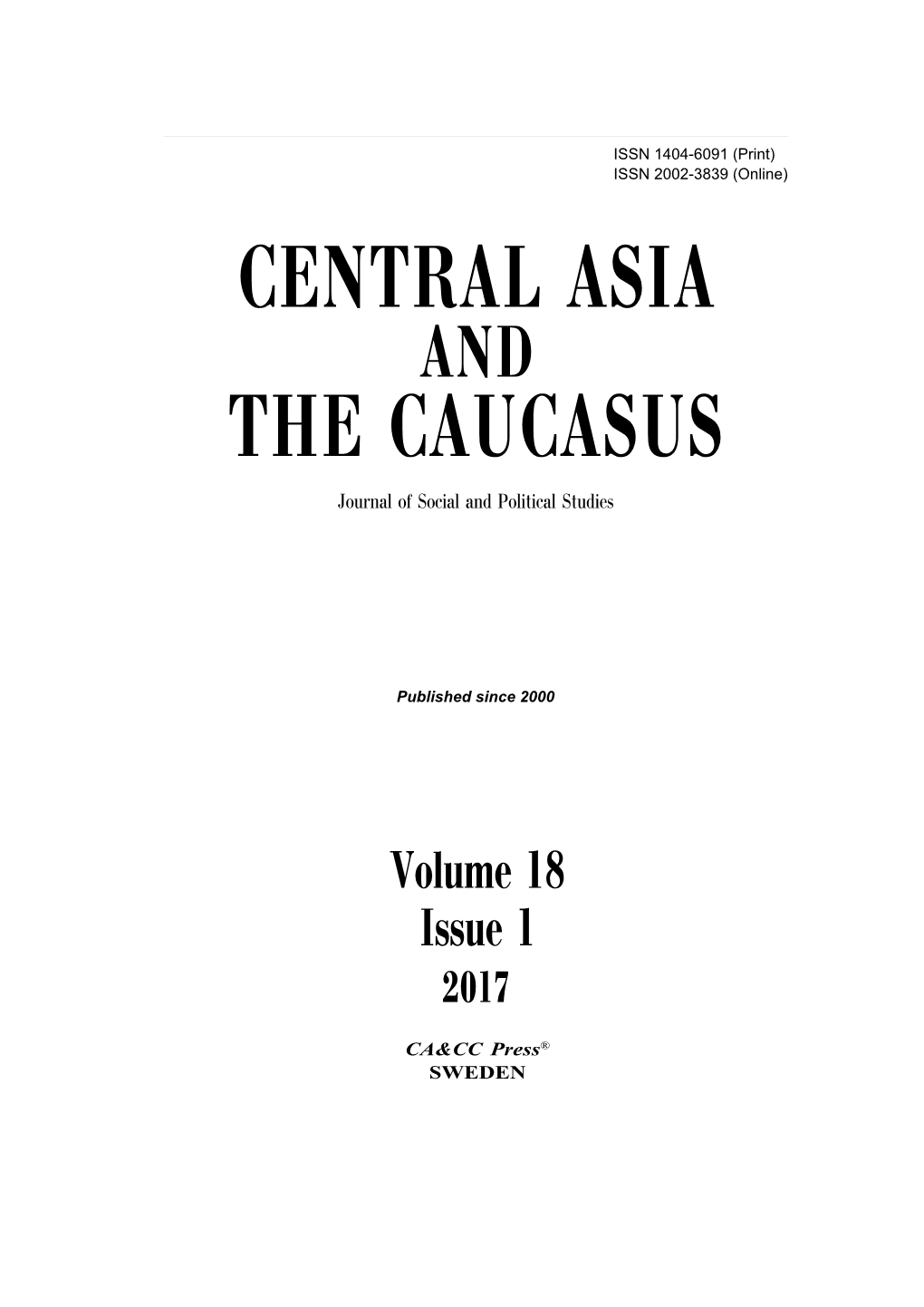 Central Asia the Caucasus