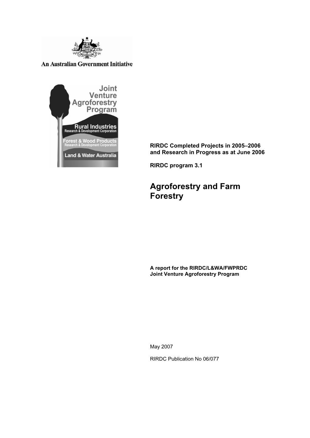 Agroforestry and Farm Forestry