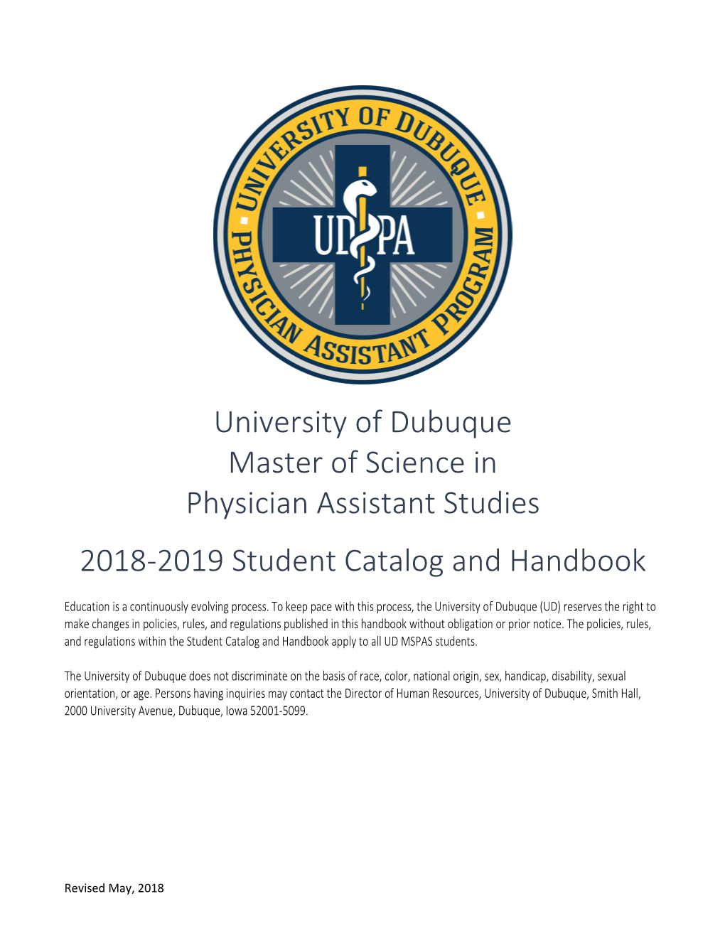 University of Dubuque Master of Science in Physician Assistant Studies