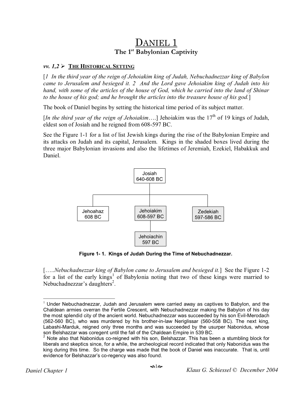 DANIEL 1 the 1St Babylonian Captivity