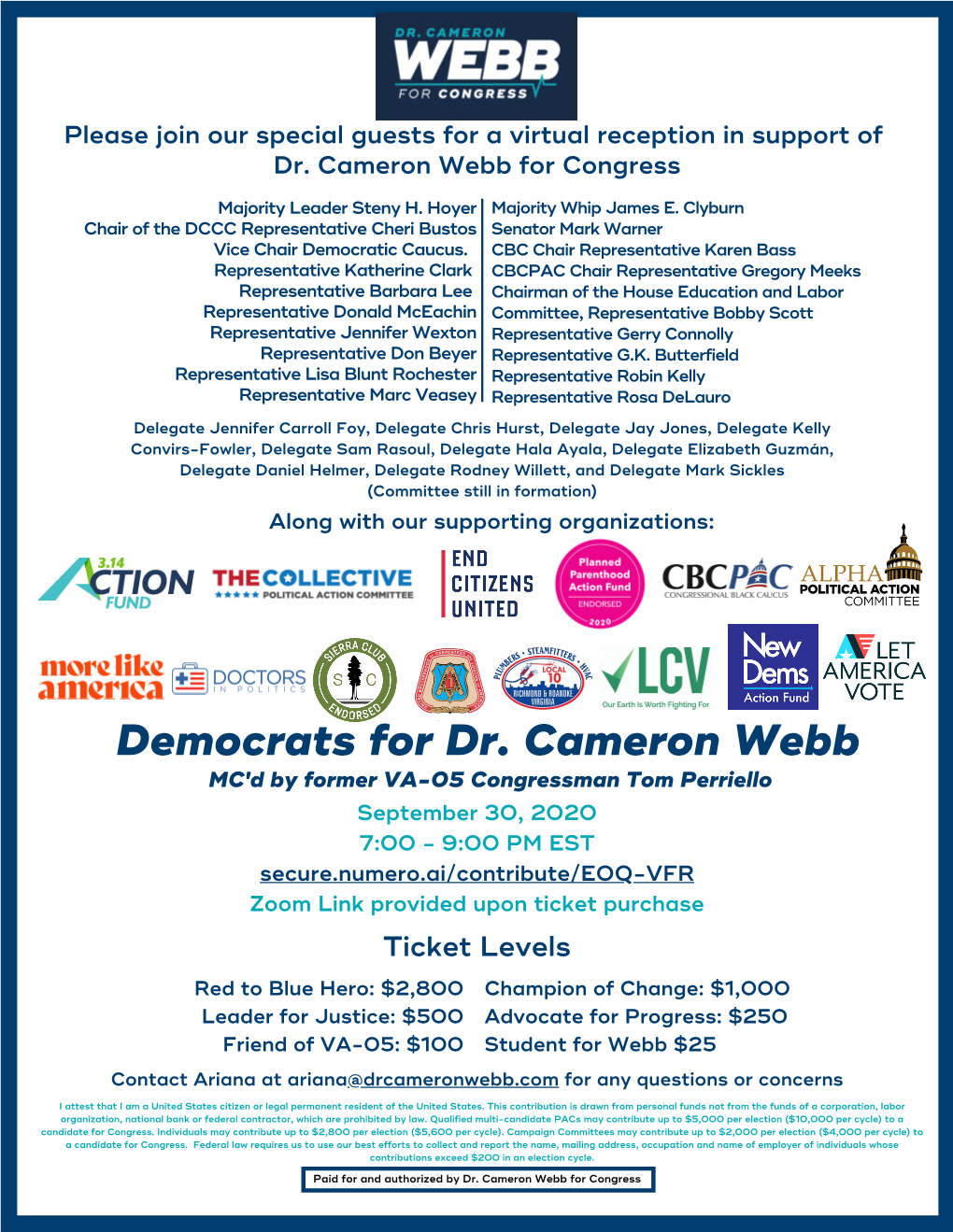Democrats for Dr . Cameron Webb