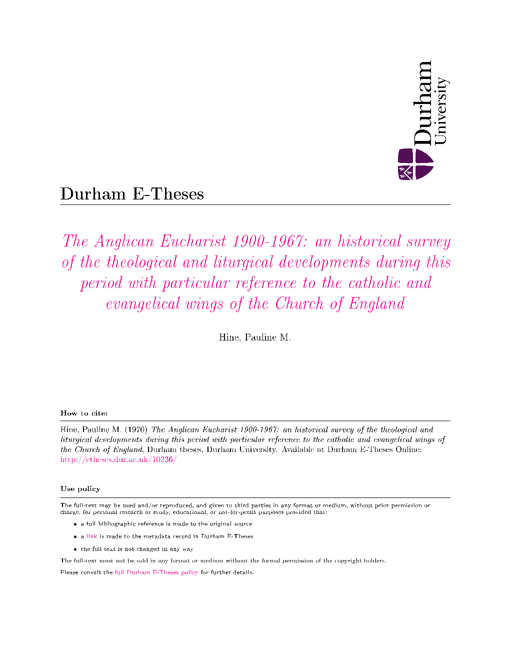 Durham E-Theses