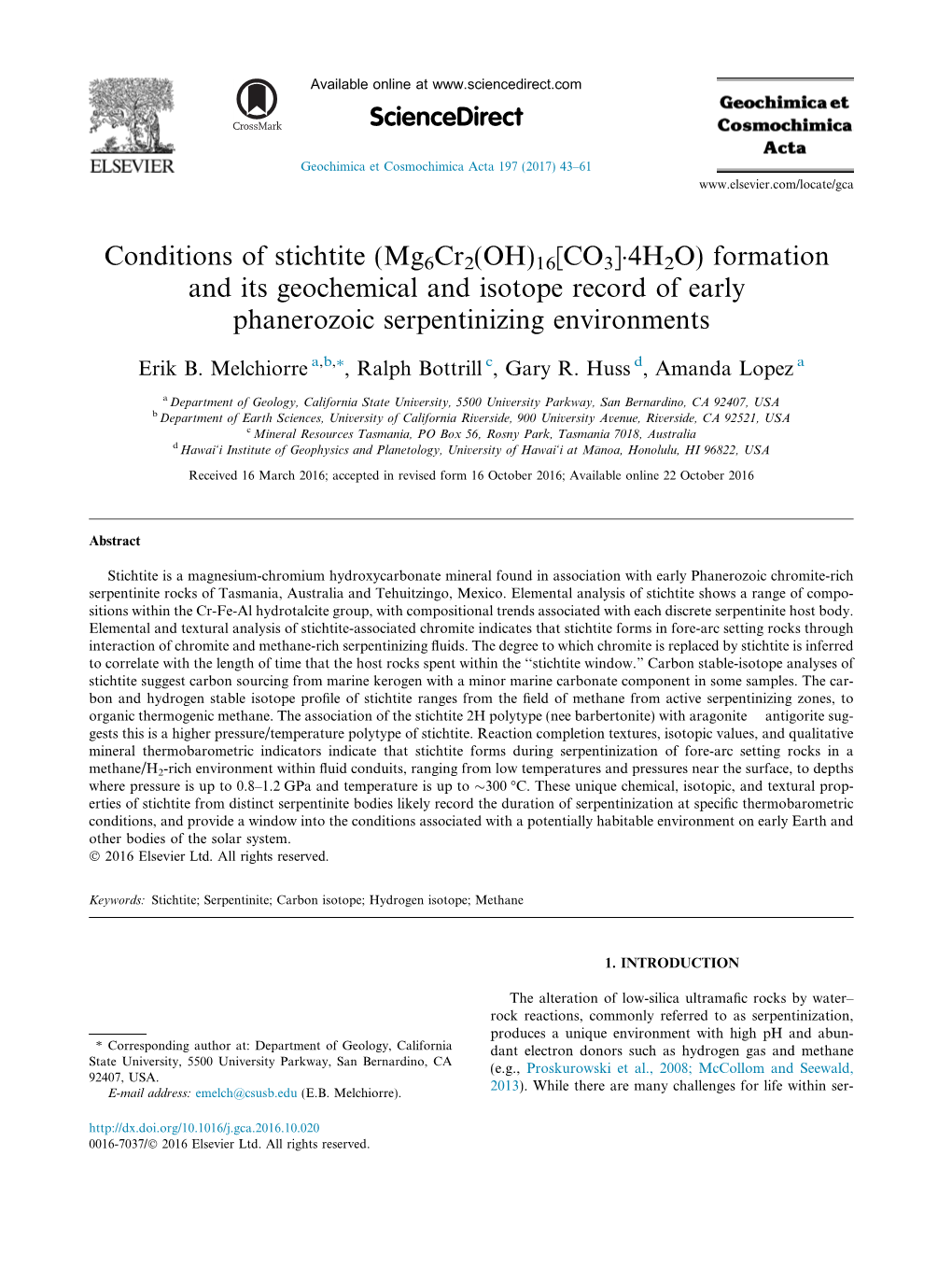 Conditions of Stichtite (Mg6cr2(OH)16[CO3]ￂﾷ4H2O