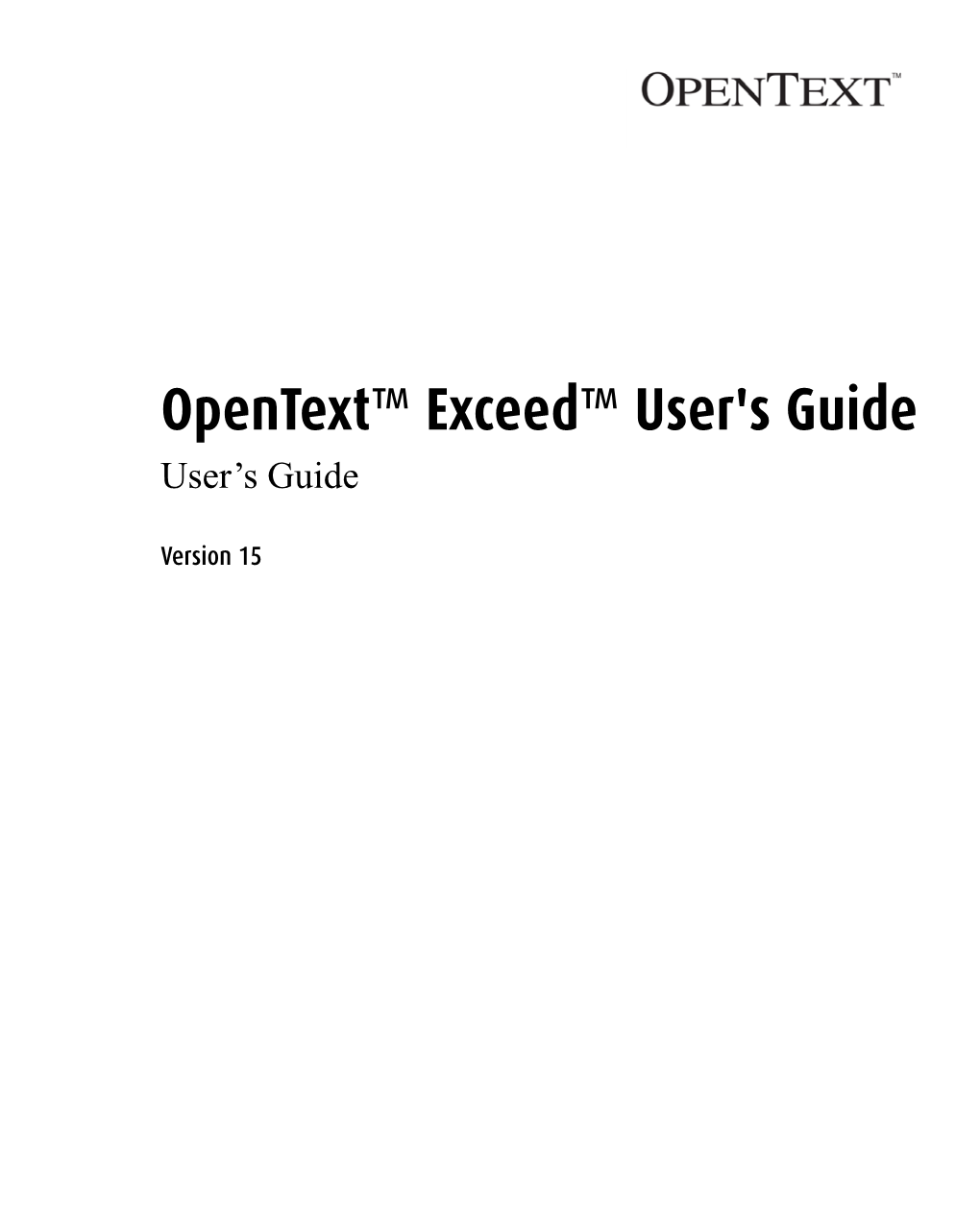 Opentext Exceed User's Guide