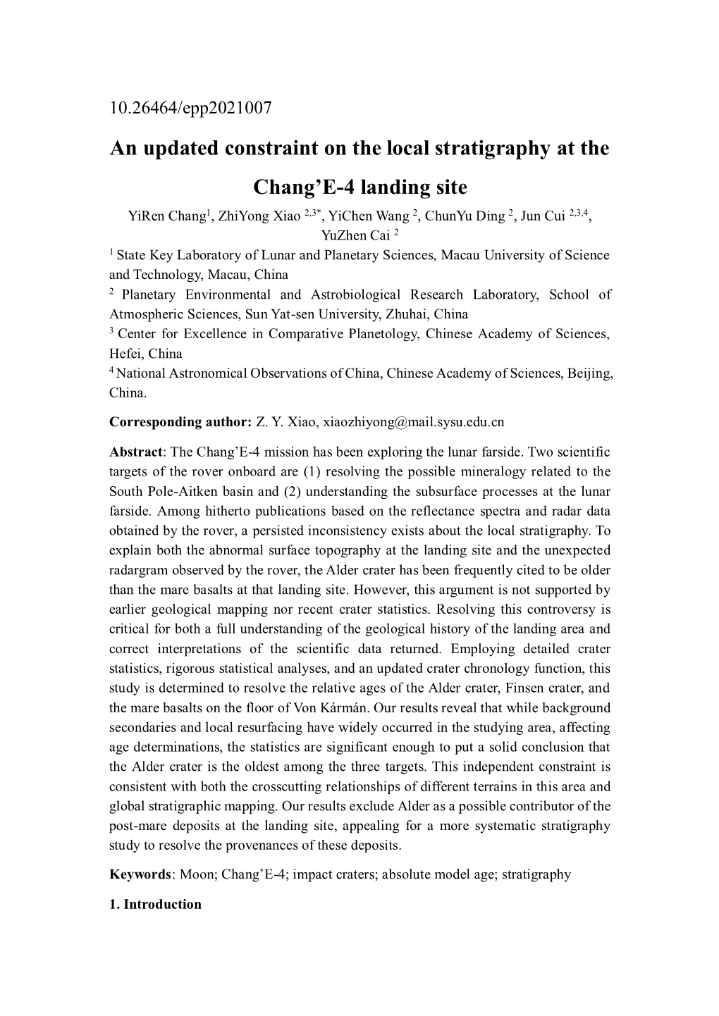 An Updated Constraint on the Local Stratigraphy at the Chang'e-4