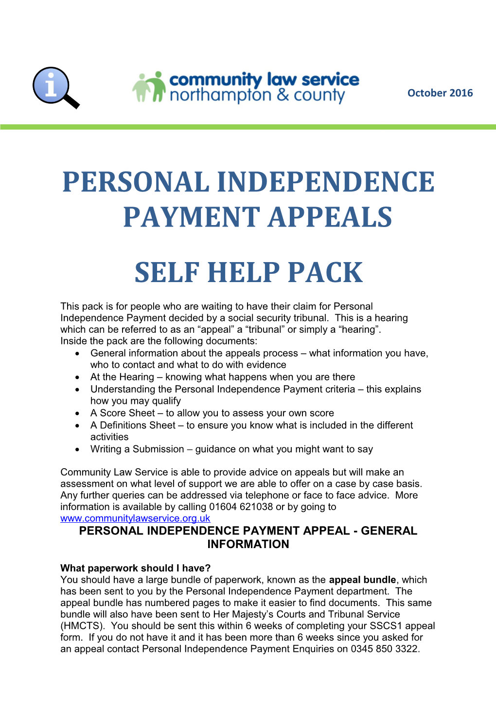 Personal Independence Payment Appeals